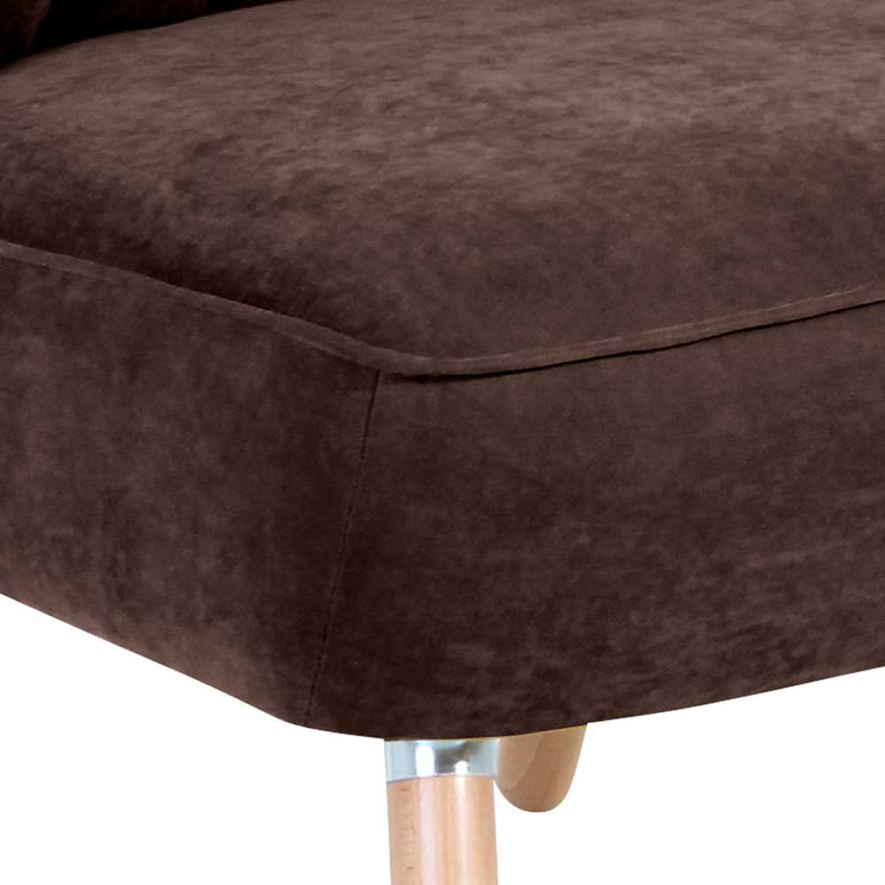 Velours Polstersessel in Braun - Darius