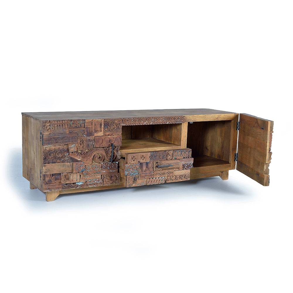 Design TV-Lowboard aus Mangoholz rustikal - Lacid