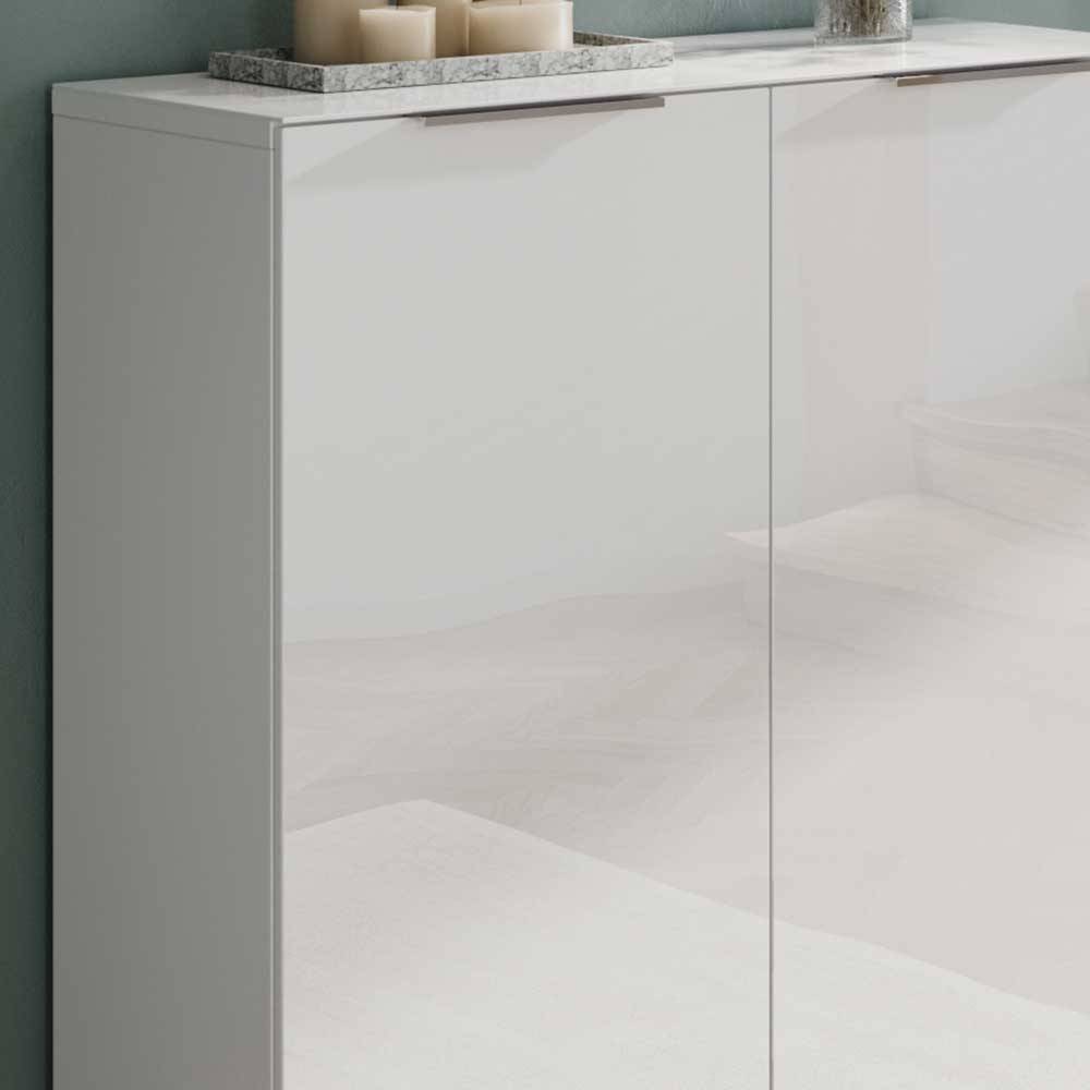 Schuhschrank in Weiß mit Glasbeschichtung - Kofi