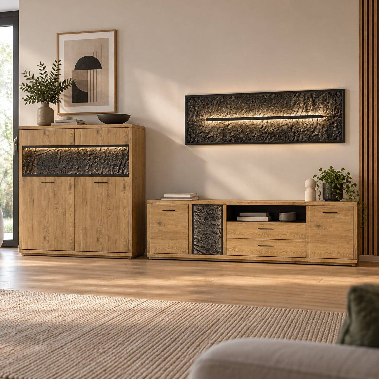 Design TV-Wohnwand Kombi - Friburgo (dreiteilig)