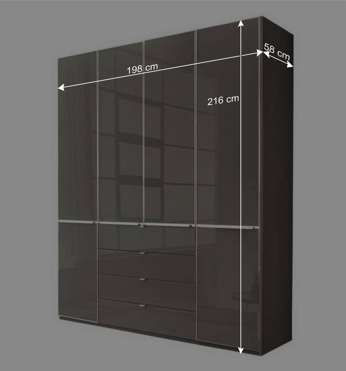 Kombinierter Kleiderschrank in Braun - Madita