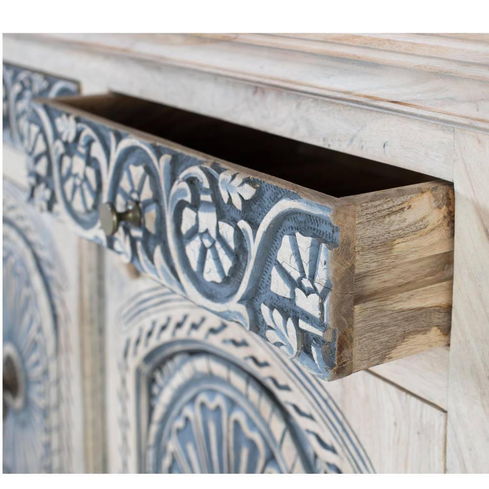 Boho Türen-Kommode aus Mangoholz - Kourtneya