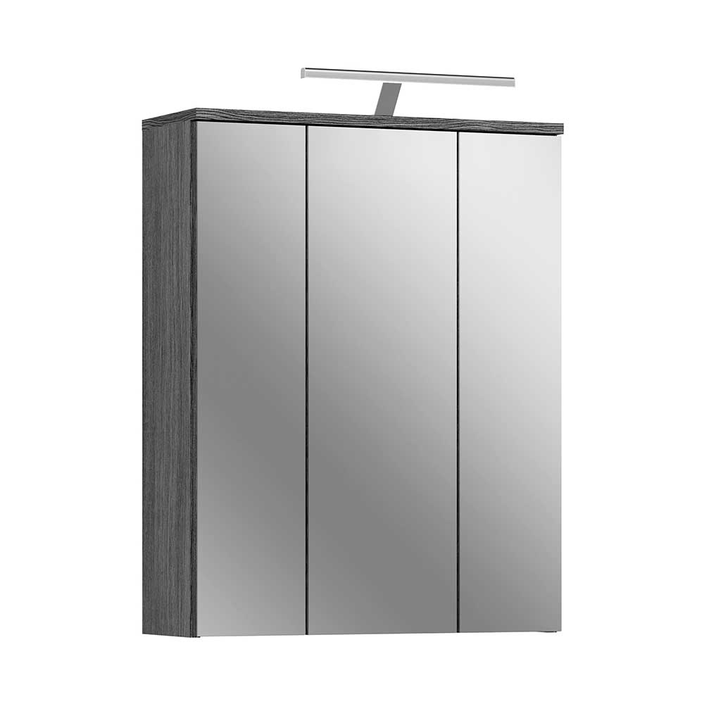 Badezimmer Spiegelschrank in Grau - 3-türig - Chapan