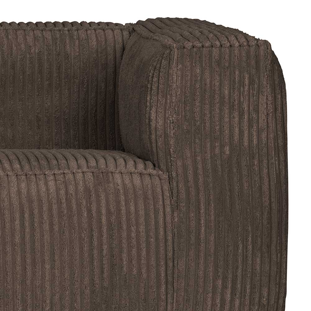 Schlammfarbene Cord Couch in modernem Design - RIBE