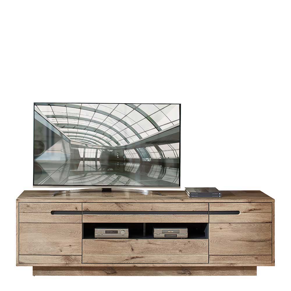 Holzoptik TV Anbauwand Set - Zelio (dreiteilig)