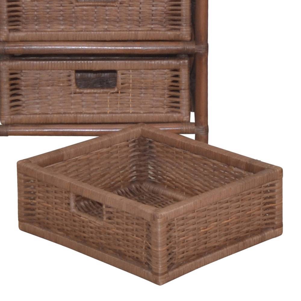 Rattan-Badkommode in Dunkelbraun - Hanoi