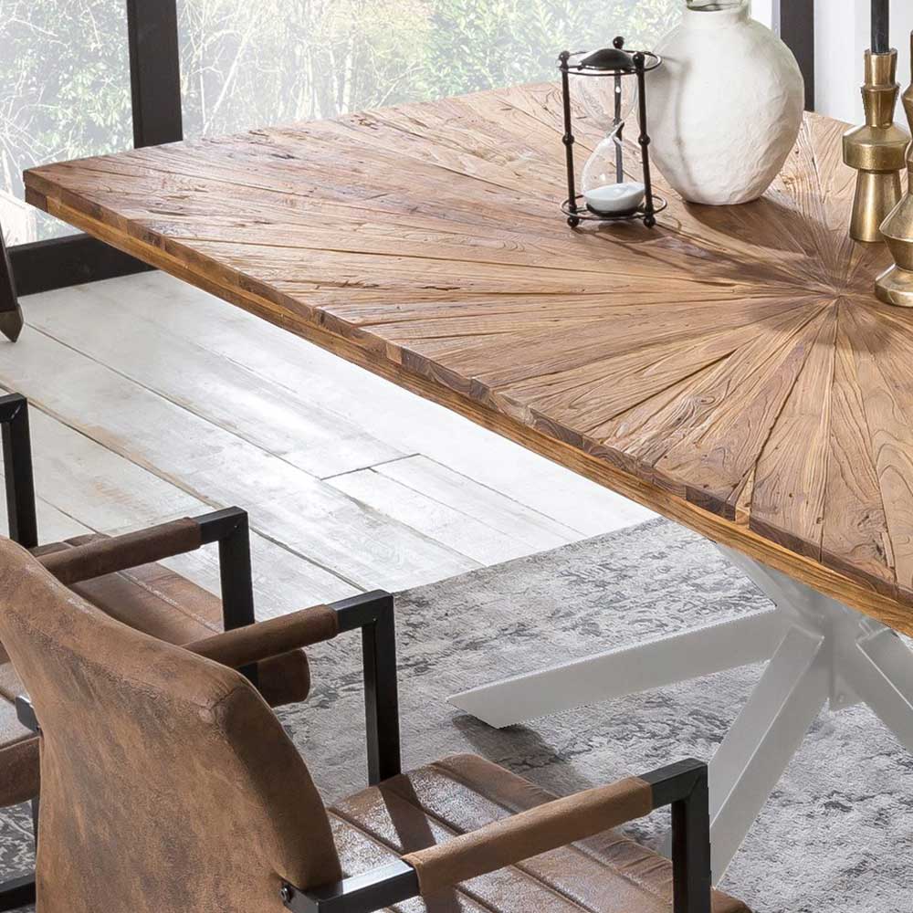 Designer Esszimmertisch aus Teak Holz - Linie