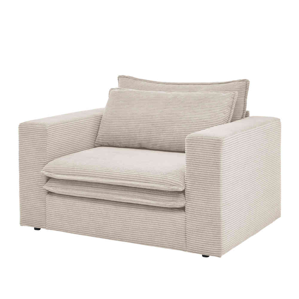 Big Sessel mit Hocker Set - Jony (zweiteilig)
