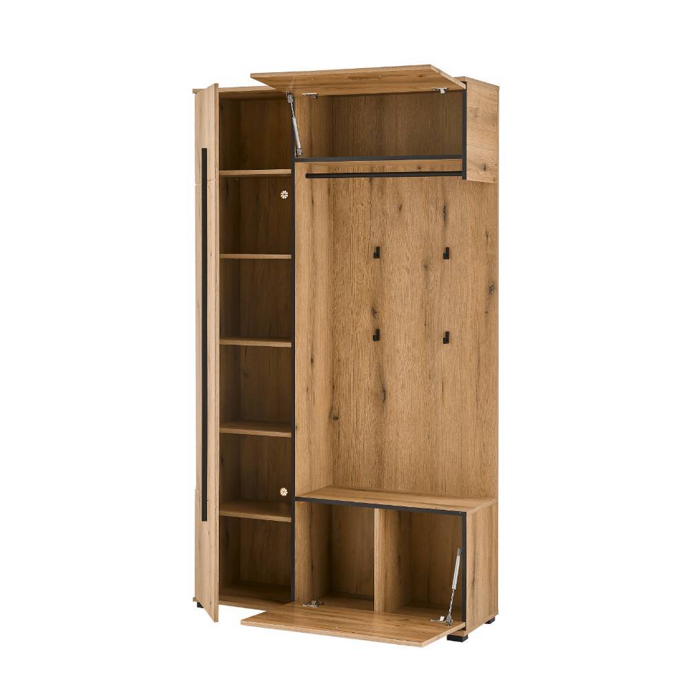 Kompaktgarderobe in Eiche Holzoptik - Moviess