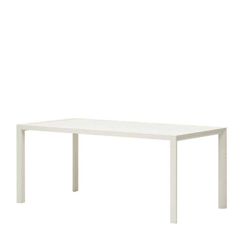 Weißer Metall-Gartentisch aus Aluminium - Kosmyna