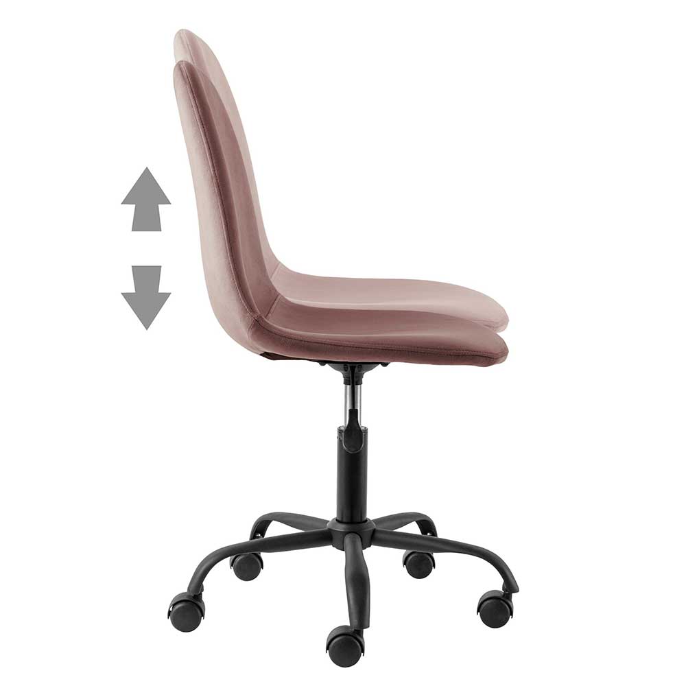 Büro Schalenstuhl in Rosa Samt - Hypening