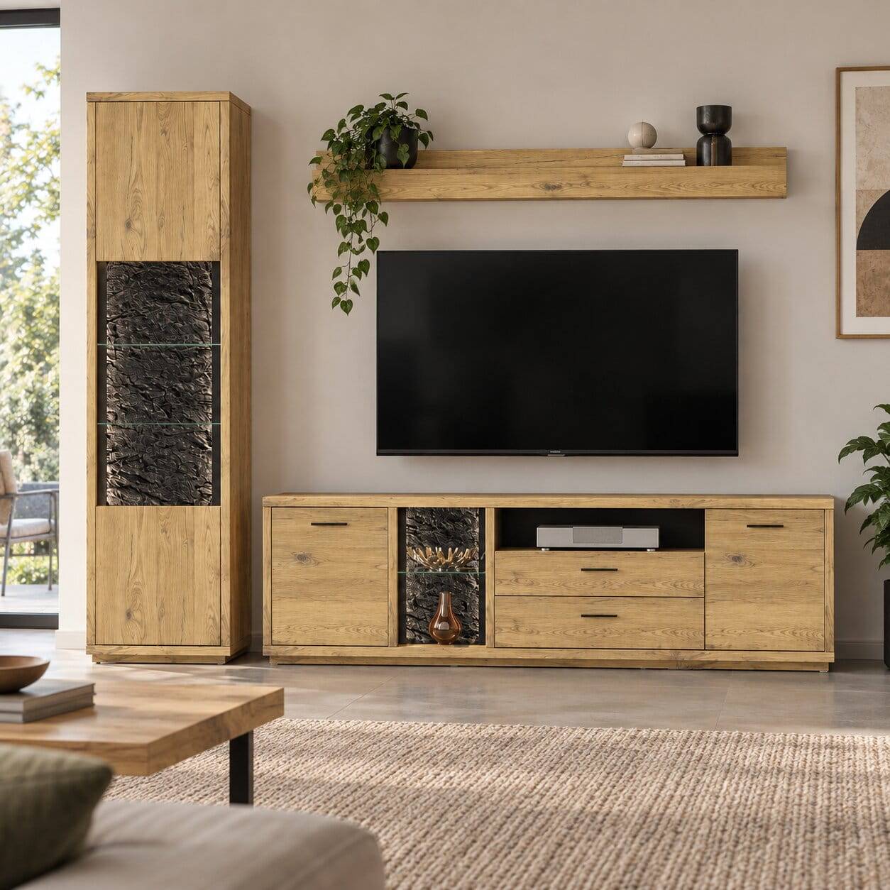 Wohnzimmer-Anbauwand Set - Friburgo (dreiteilig)