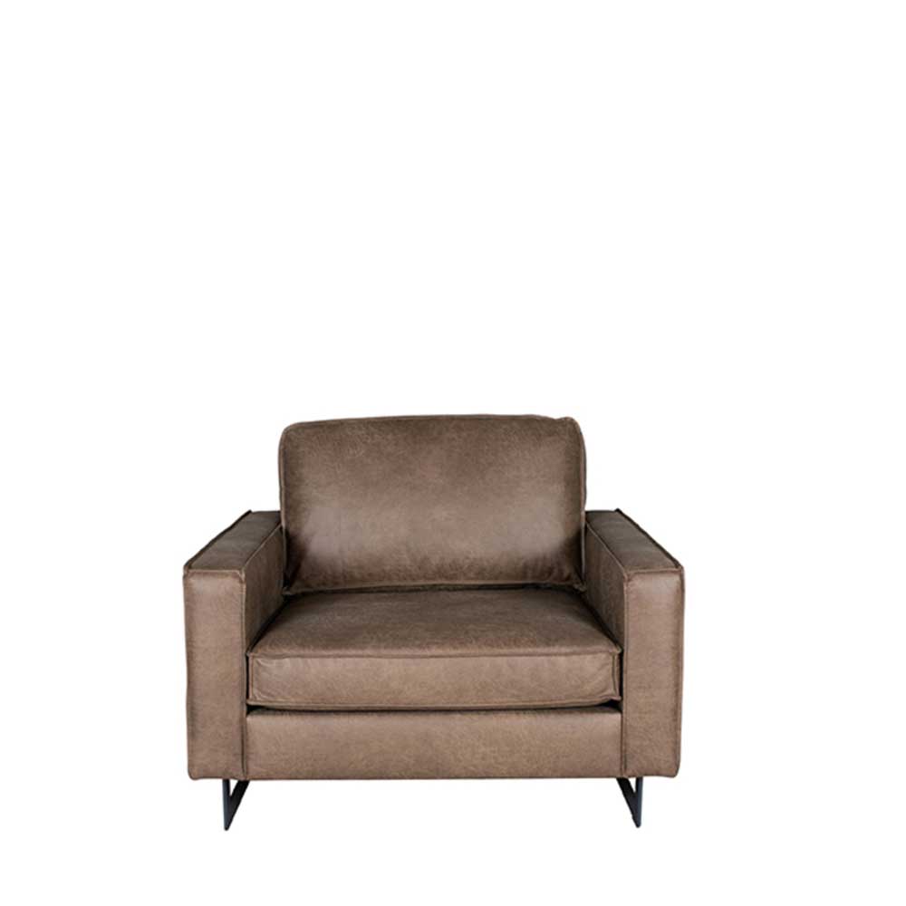 Moderner Microfaser Sessel in Taupe - Xanna