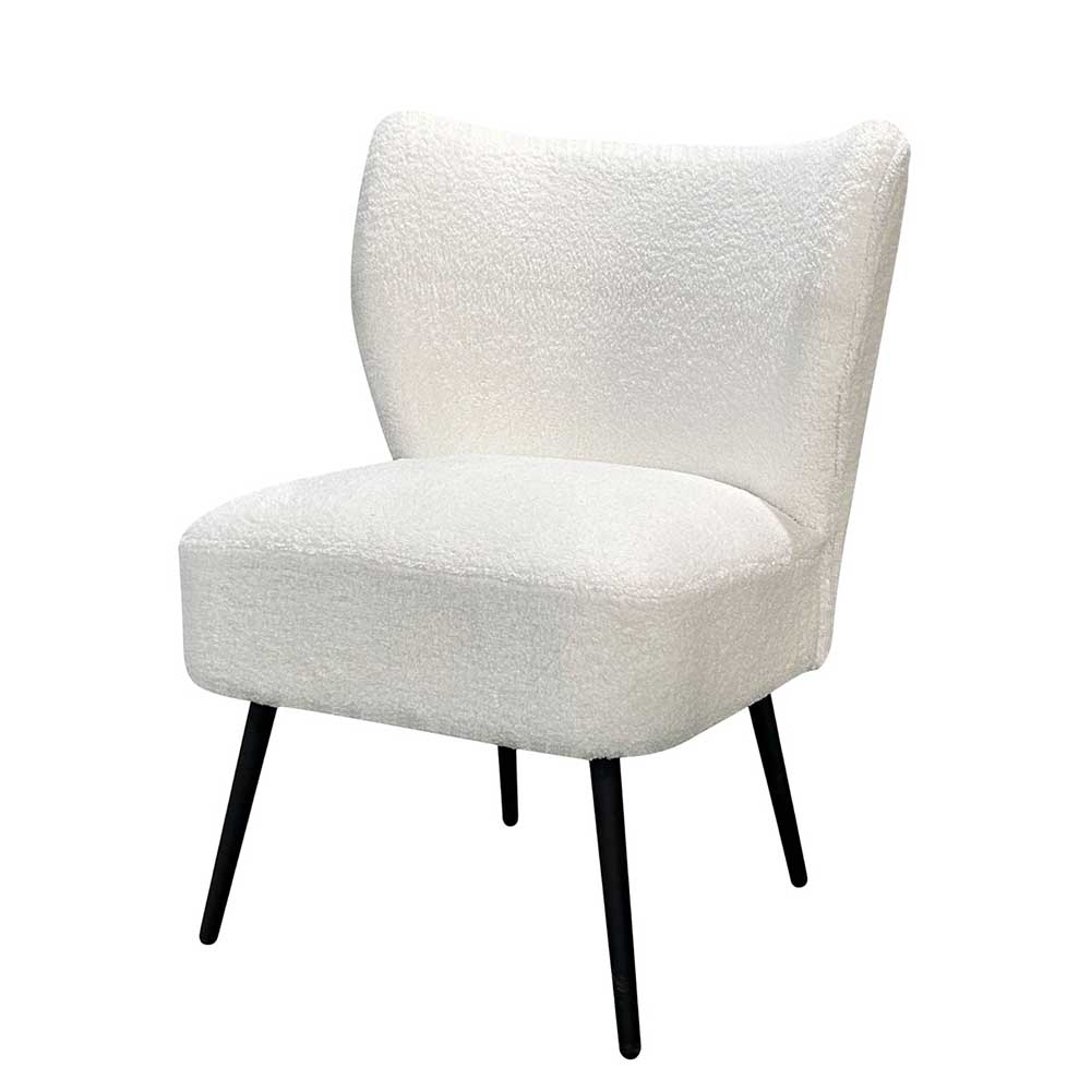 Webplüsch Sessel in Offwhite - Frenanda