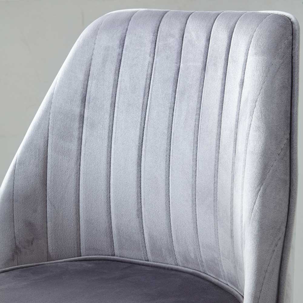 Eleganter Schreibtisch Drehstuhl in Grau Samt - Cessma