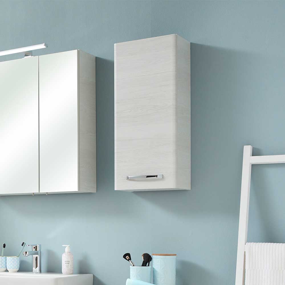 Badezimmer Oberschrank in Eiche Weiß Holzdekor - Smaranda