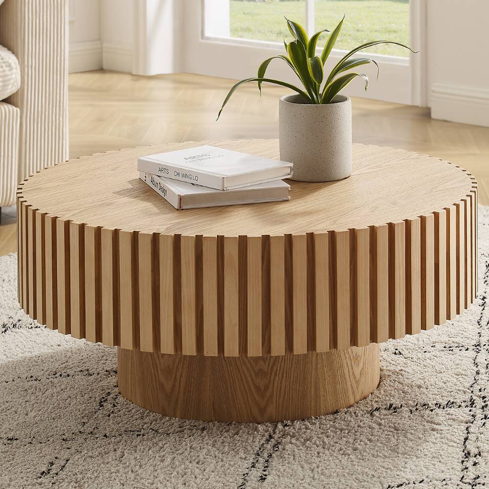 Design Couchtisch in Esche Natur Furnier - Cino