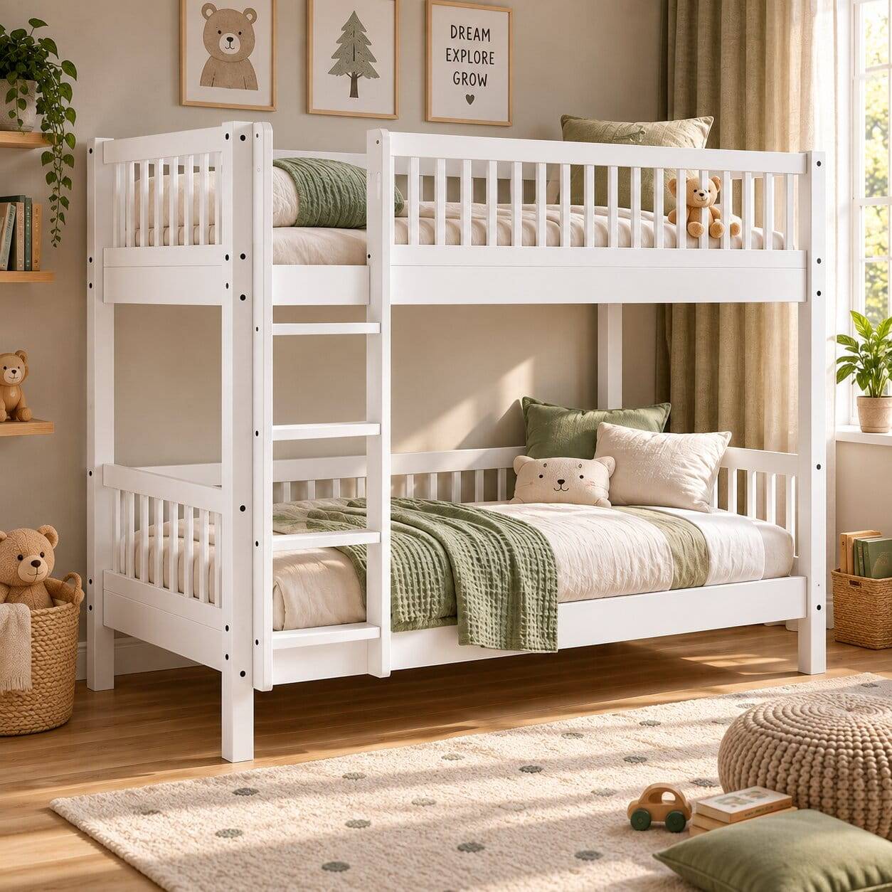 Kinderzimmer-Etagenbett in Weiß - Rasfera