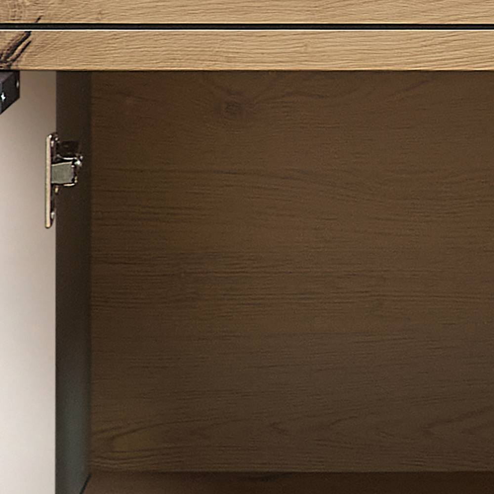 125cm breites Highboard in Graugrün und Wildeiche Natur - Halimi