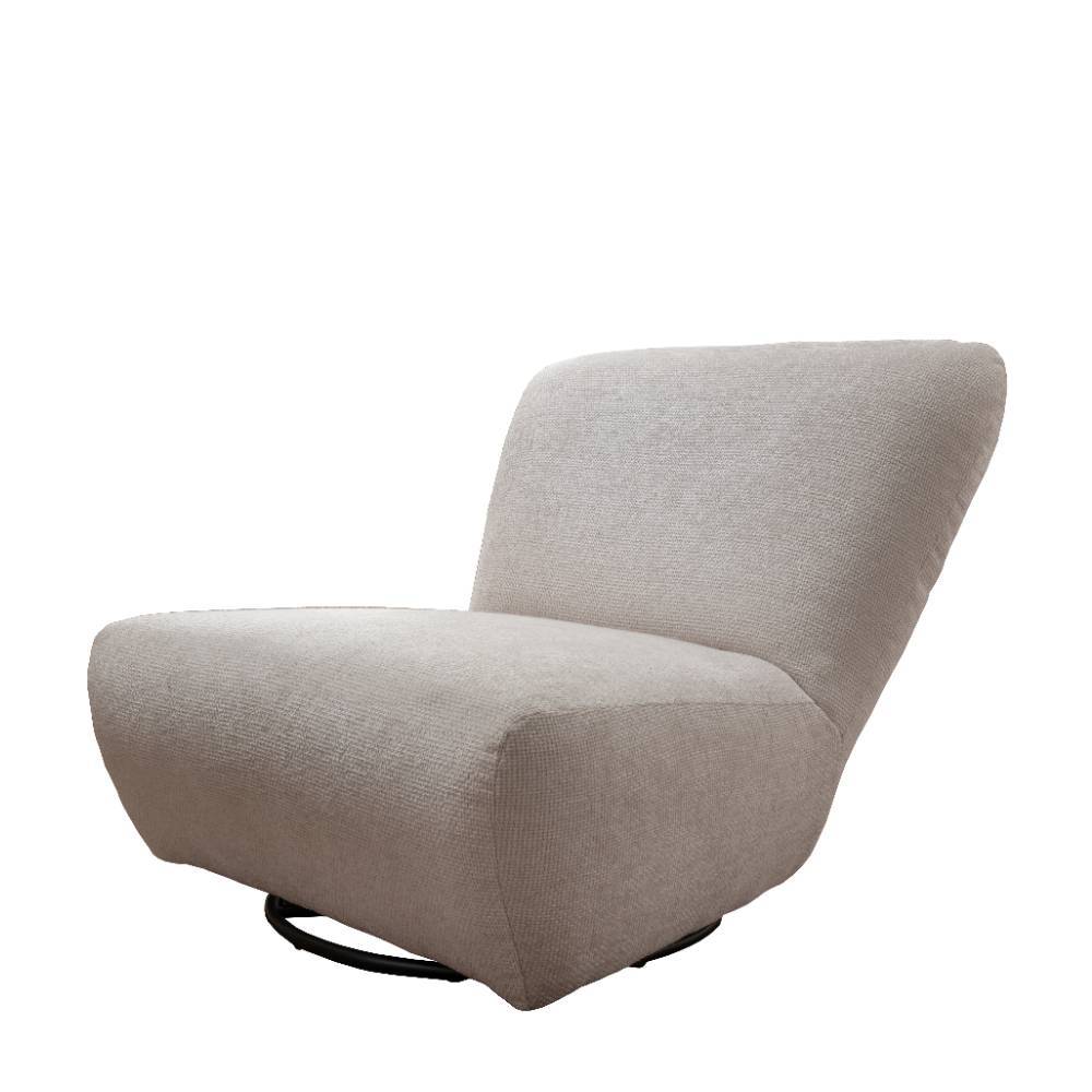 Moderner drehbarer Loungesessel in heller Farbe mit komfortabler Sitzfläche – Bertylan