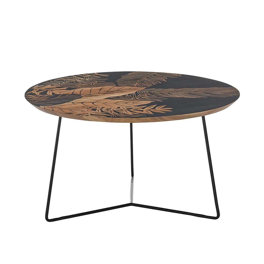 Couchtisch mit Blatt Motiv Druck - Palermo