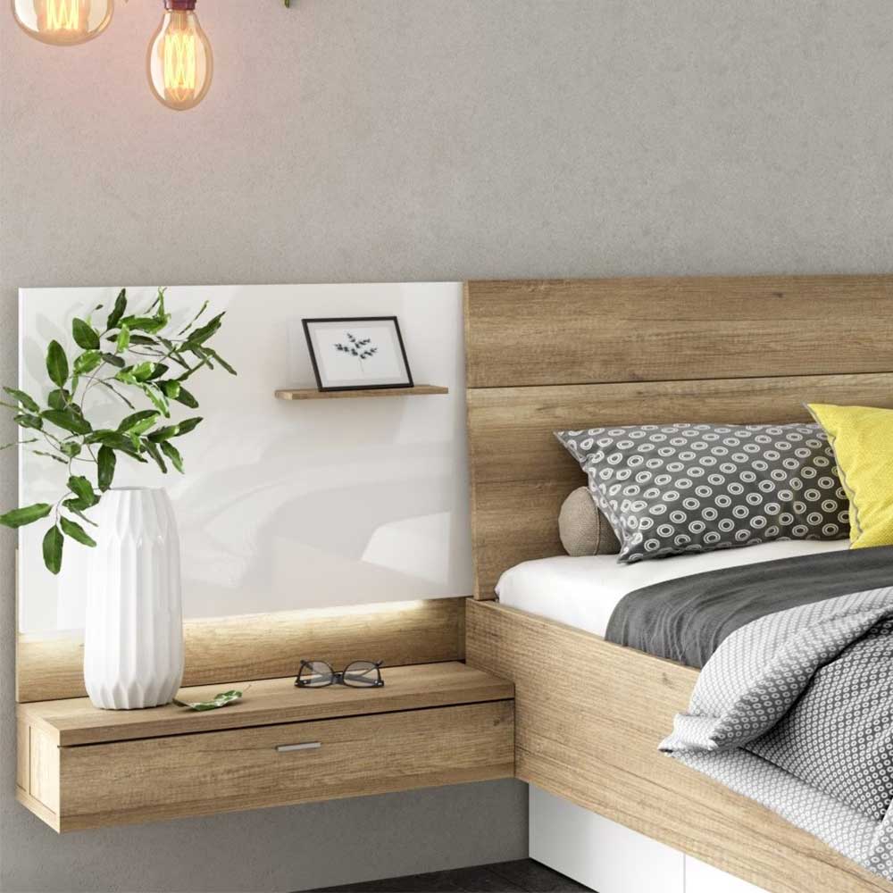 Modernes Bett mit Nachtkommoden - Janathon