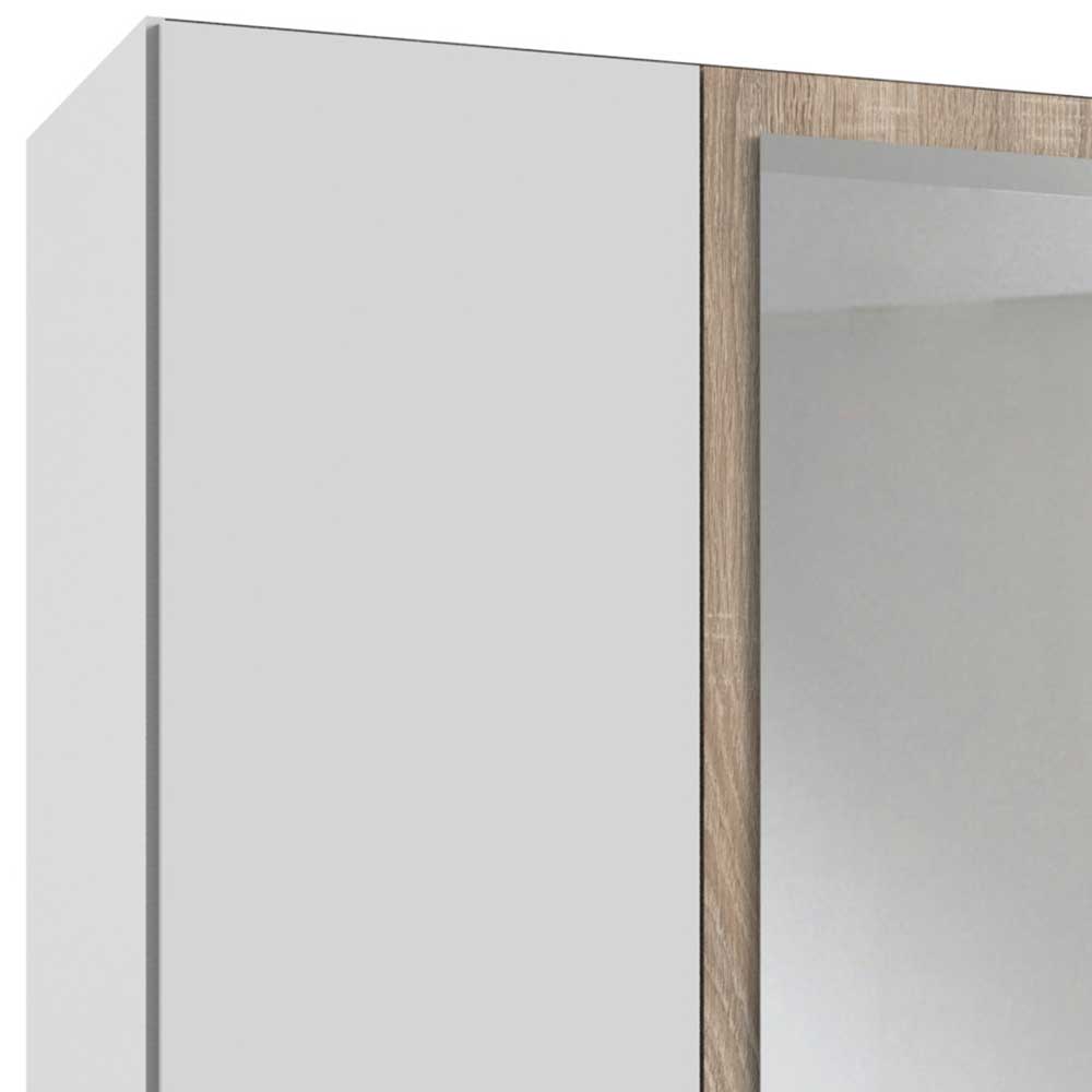 Kleiderschrank in Eiche Sägerau NB & Weiß - Veladrano