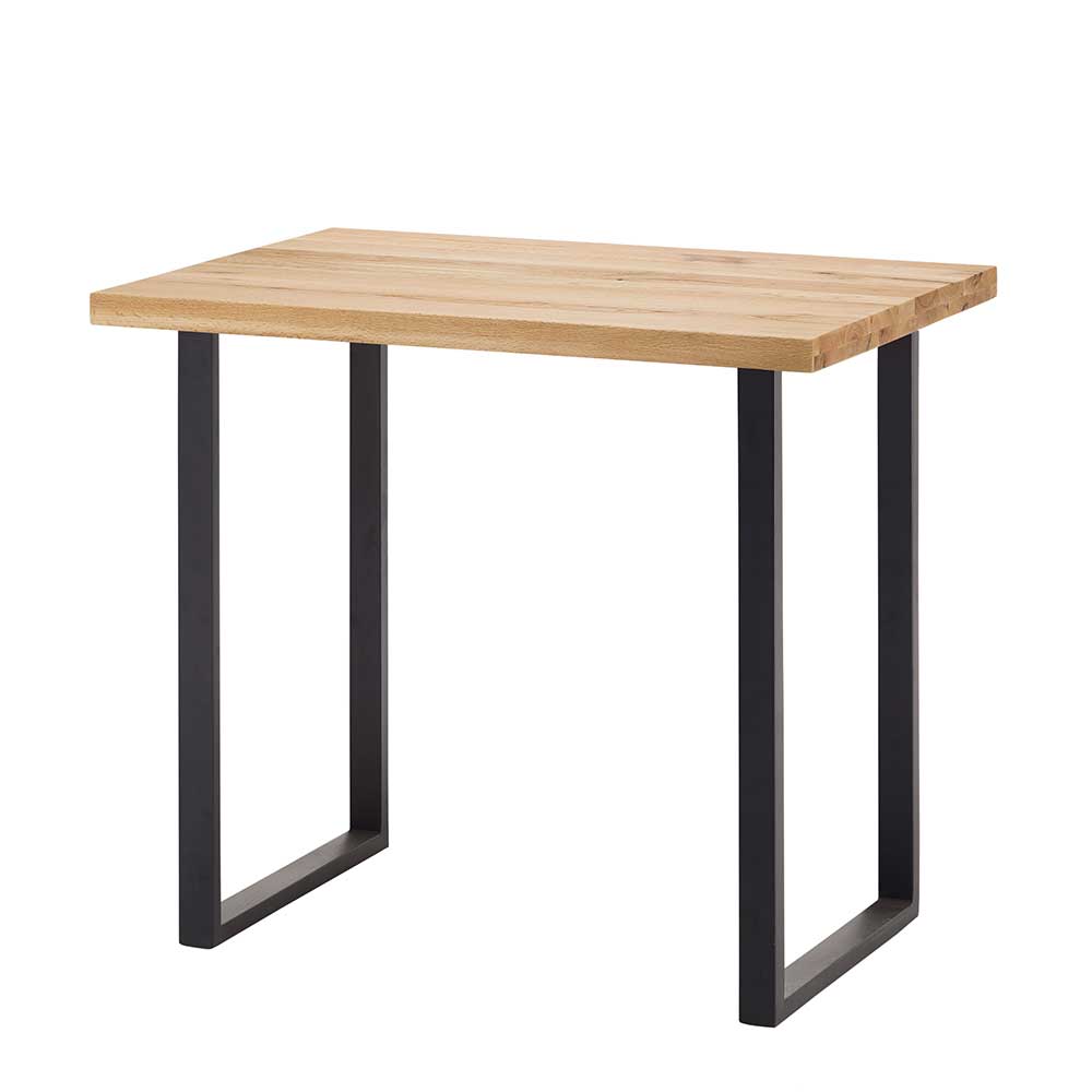 120x80 cm Bar Tisch aus Wildeiche & Stahl - Karmini