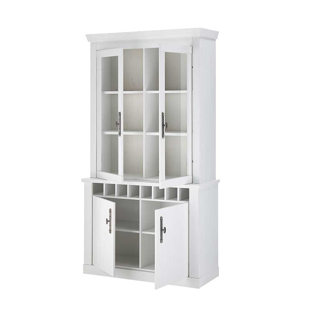 Buffet Vitrine in weißer Holzoptik Pinie - Liancos