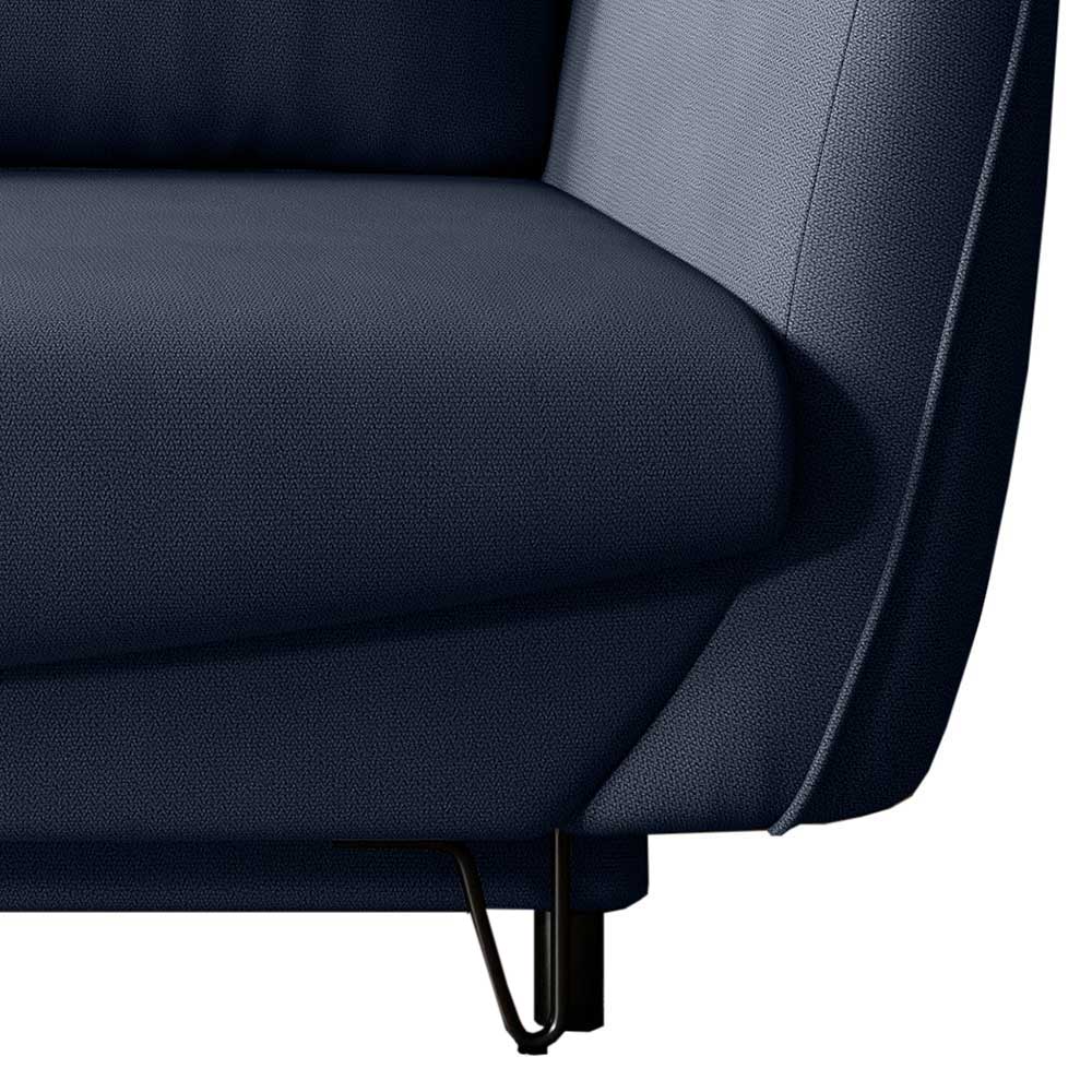 Dreisitzer Wohnzimmersofa in Blaugrau Velours - Chiyom