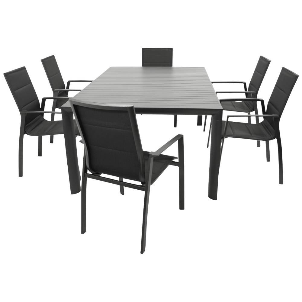 Gartensessel mit Ausziehtisch Set - Lagada (siebenteilig)