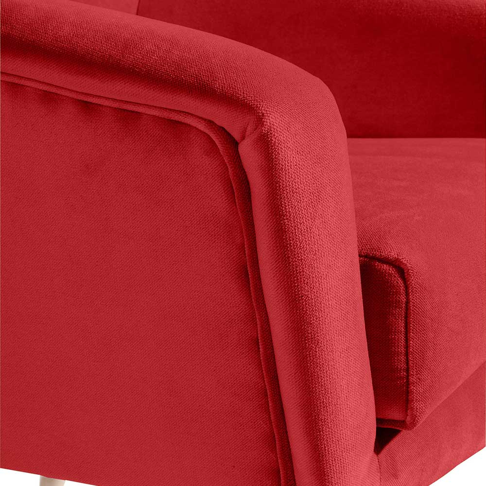 Sessel aus Samtvelours in Rot - Egona