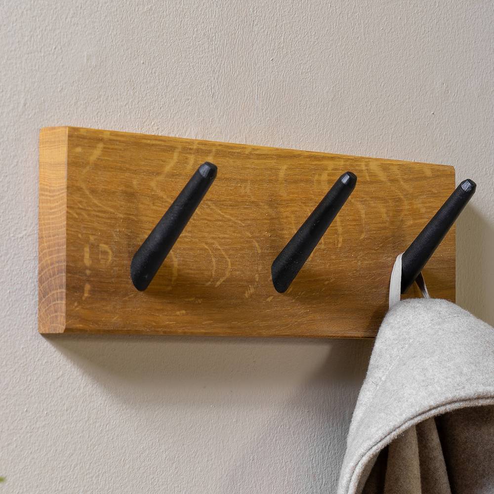 Garderobe Hakenleiste mit drei Kleiderhaken - Tokavia