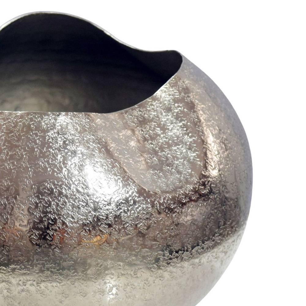 Kugelvase aus Aluminium in Silber - Arnia