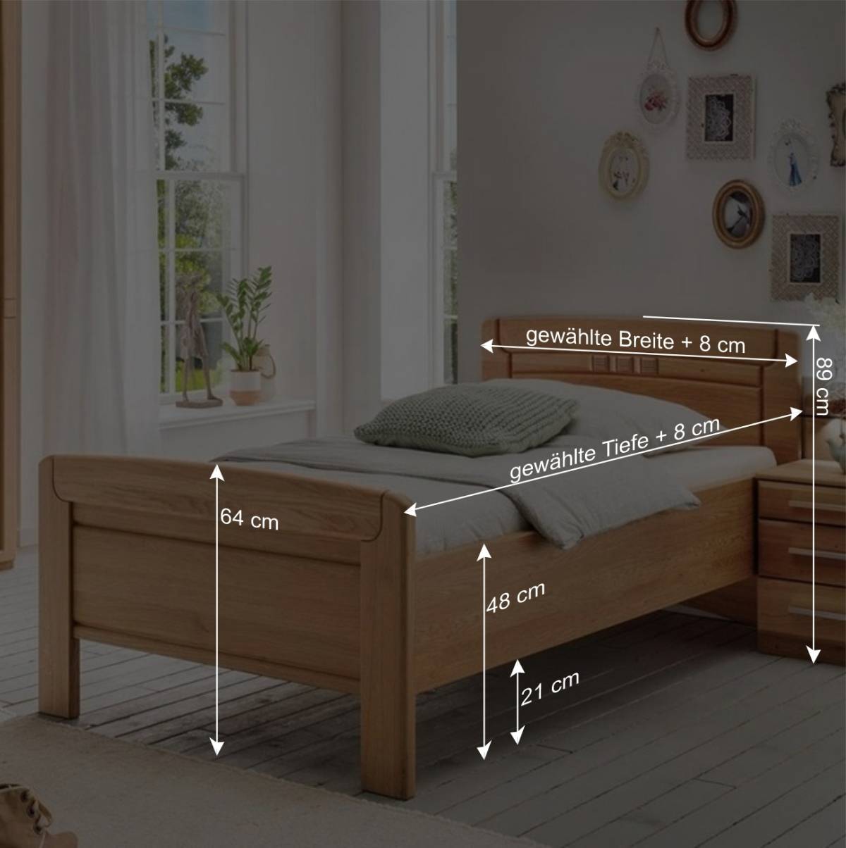 Eiche Schlafzimmer komplett - Sendician (dreiteilig)