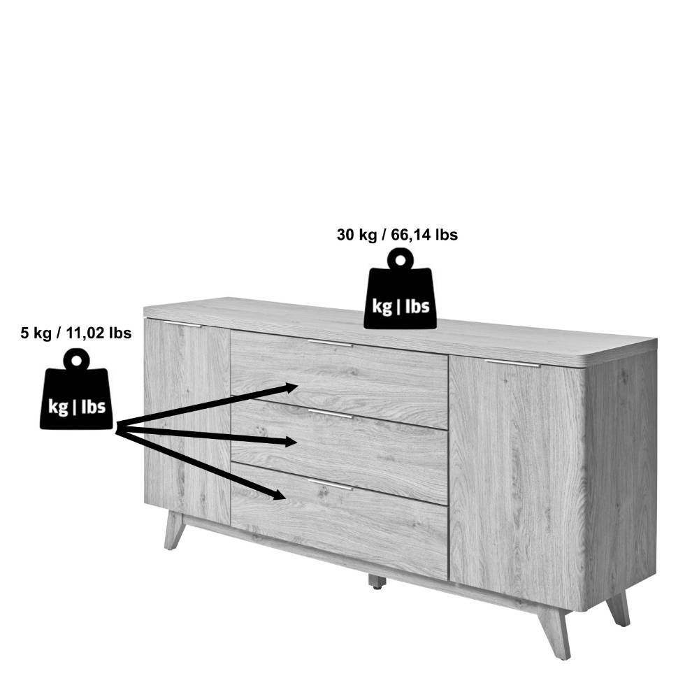 Sideboard in Eiche Holzoptik - Palonia