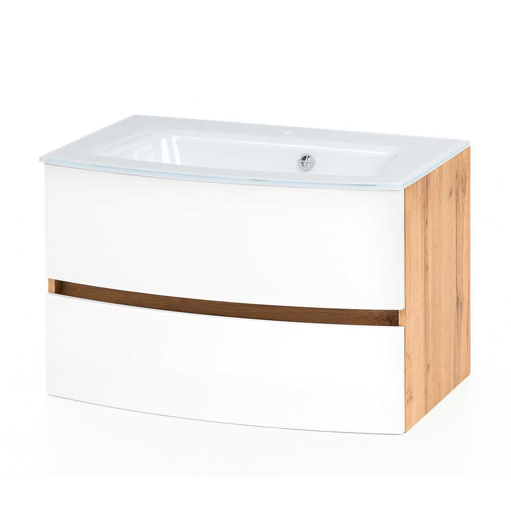 Badezimmermöbel mit weißer Front - Neuvana (dreiteilig)