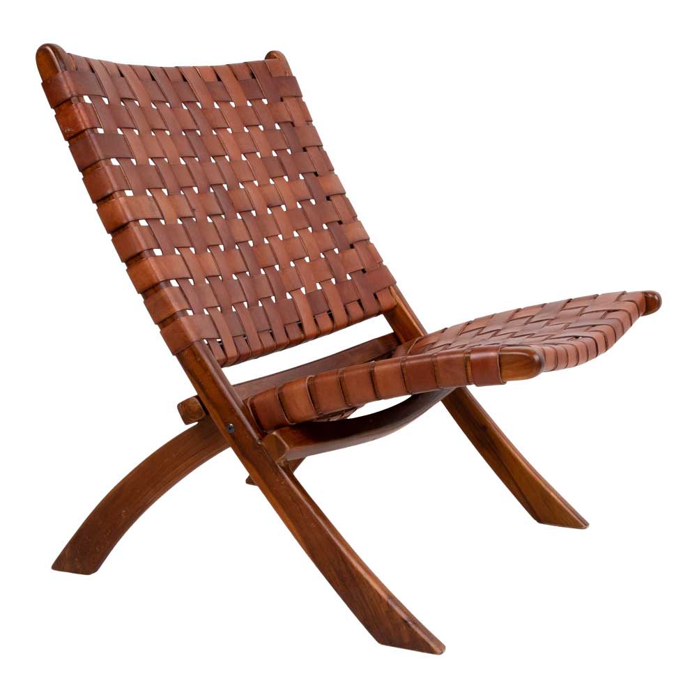 Design Lounge Stuhl aus Leder Geflecht - Maisu