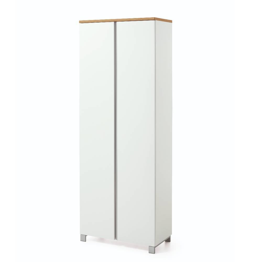2-türiger Flurschrank in Weiß und Balkeneiche - Danita