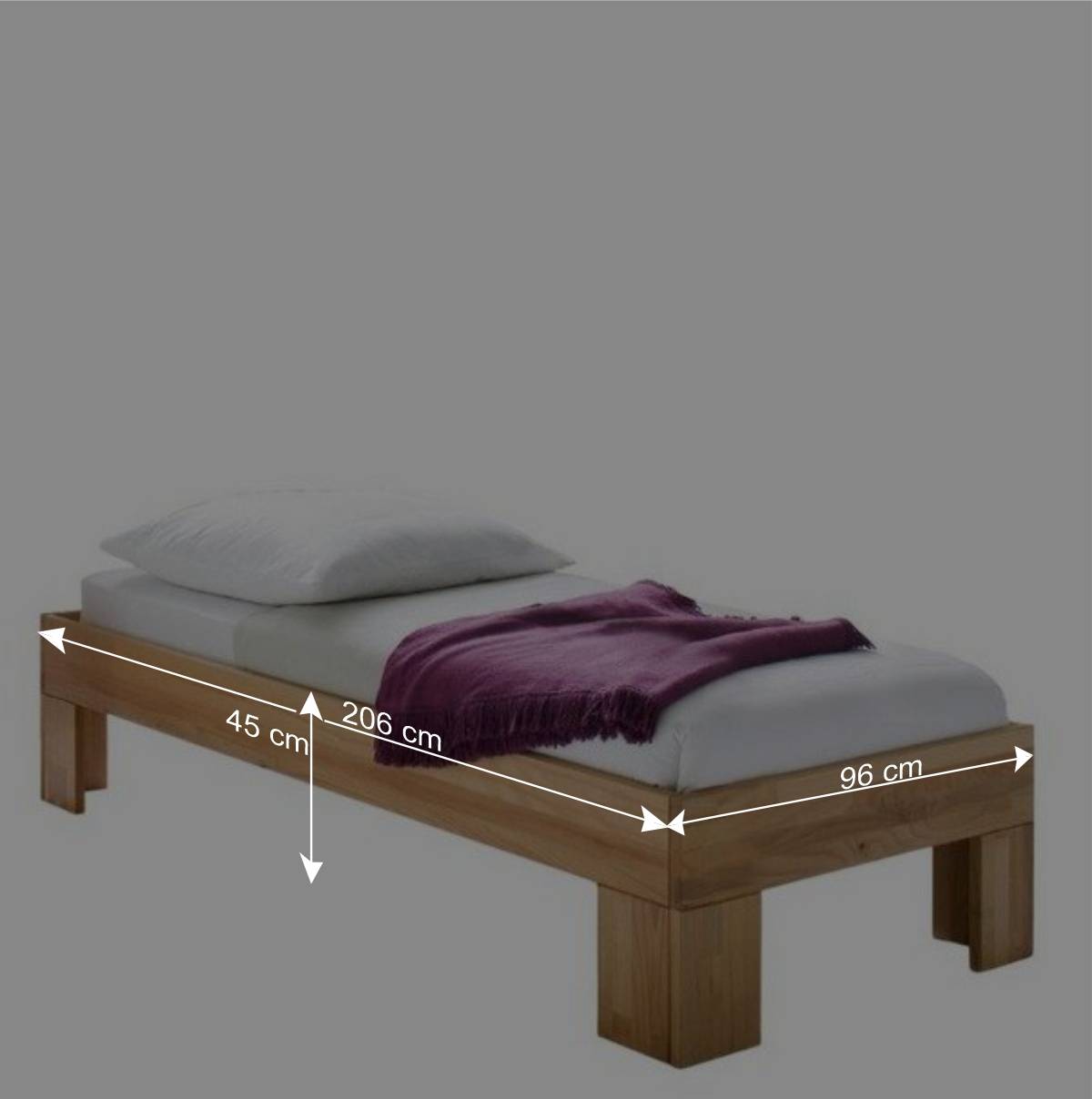 Einzelbett aus Kernbuche Massivholz - Lianzo