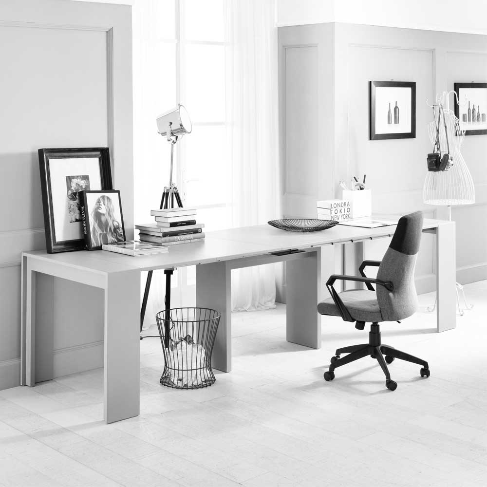 Ausziehbarer Schreibtisch Piezara in Weiß