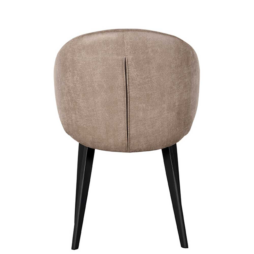 Polsterstühle aus Microfaser in Taupe - Alisa (2er Set)