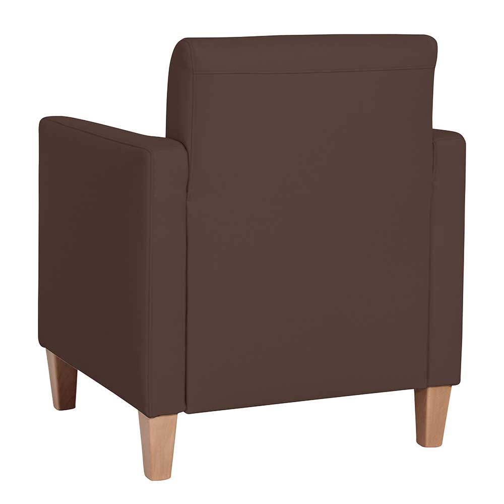 Wohnzimmer Sessel in Braun und Buche Natur - Frome