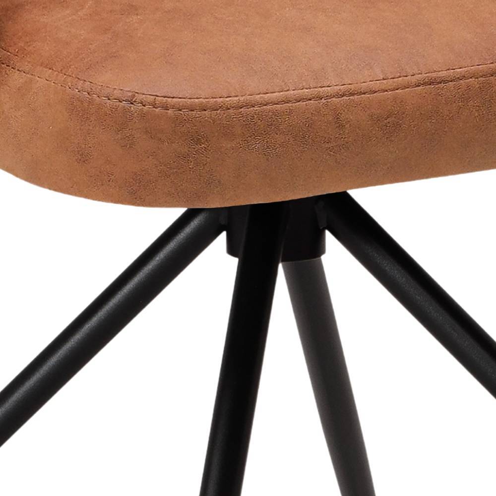 Design-Armlehnenstuhl in Cognac Braun - Elba