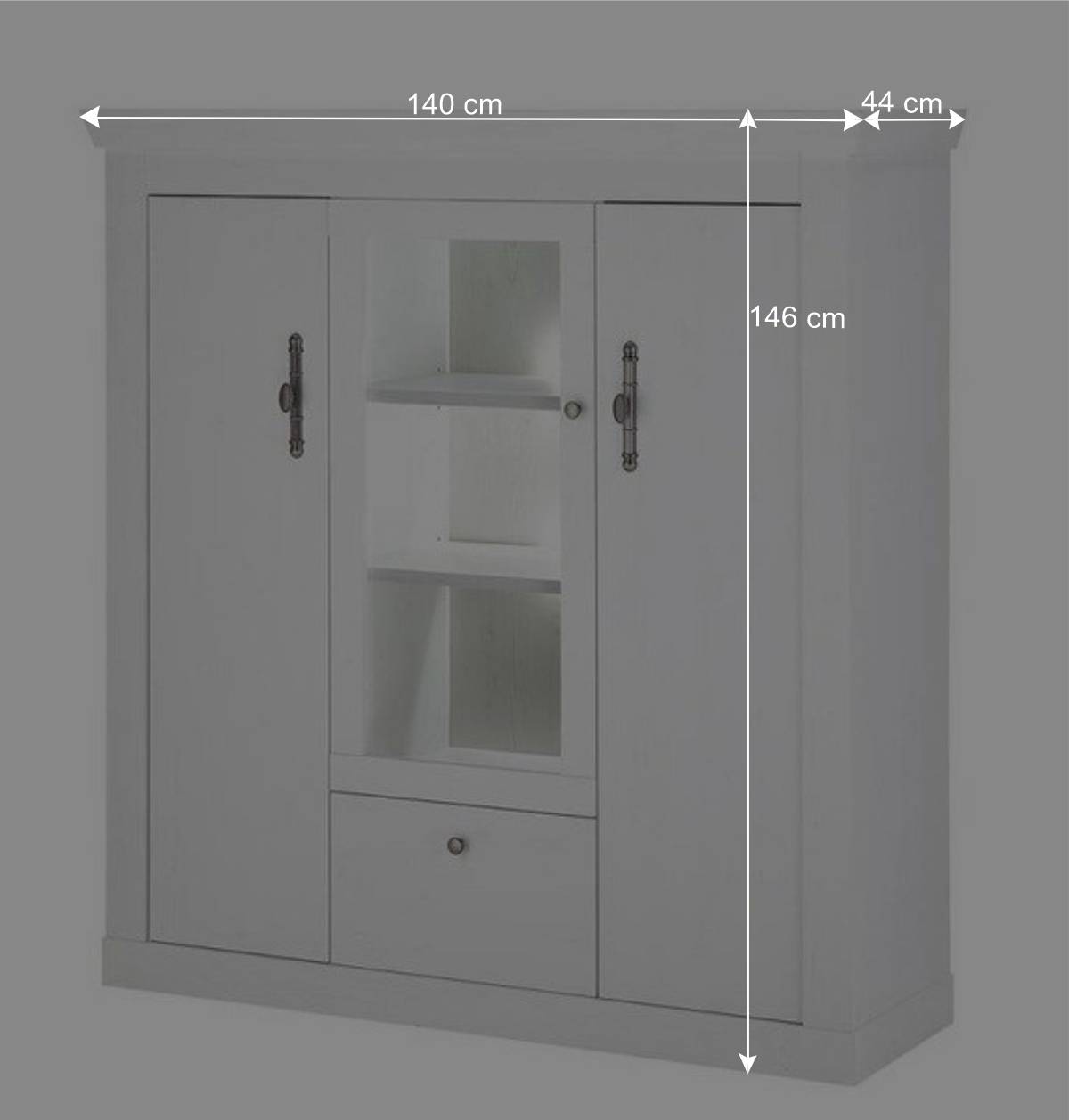Esszimmer Möbel Set in weißer Holzoptik Pinie - Liancos (vierteilig)