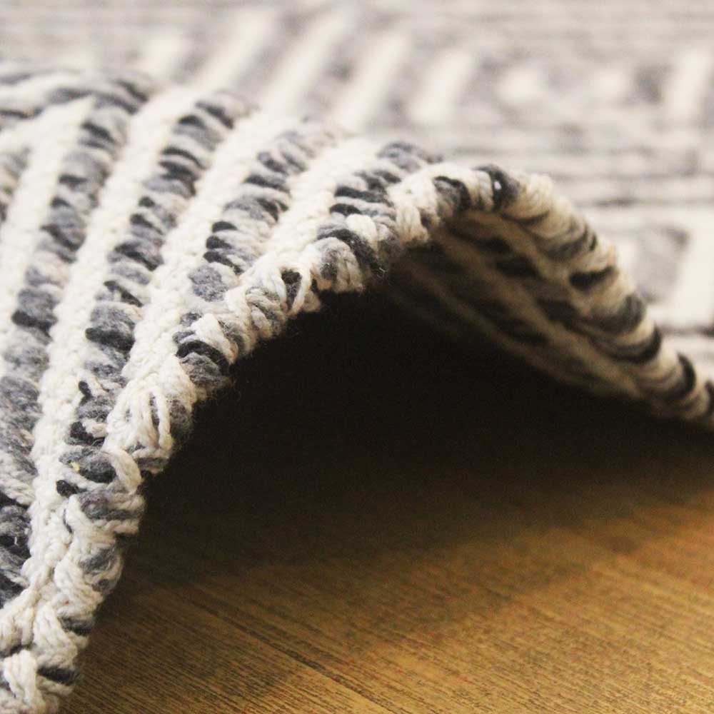 Teppich aus Baumwolle in Grau und Creme - Malinsa