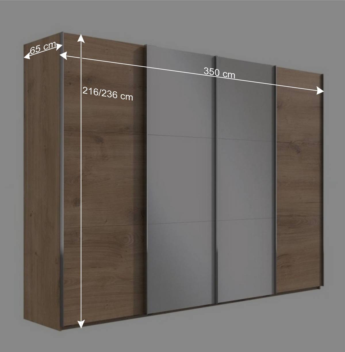 Kleiderschrank mit Schiebetüren 350 cm breit - Dagidoyo