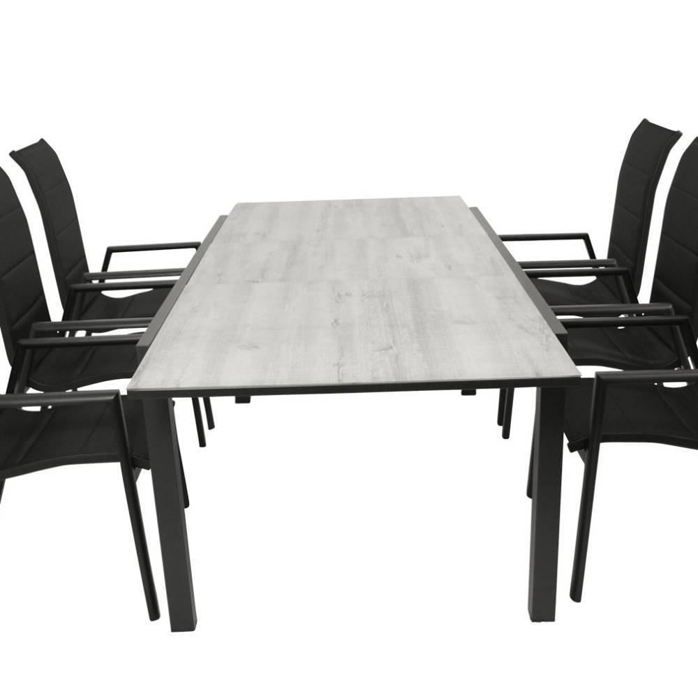 Sechs Gartensessel und Tisch Set - Baldaniel (siebenteilig)