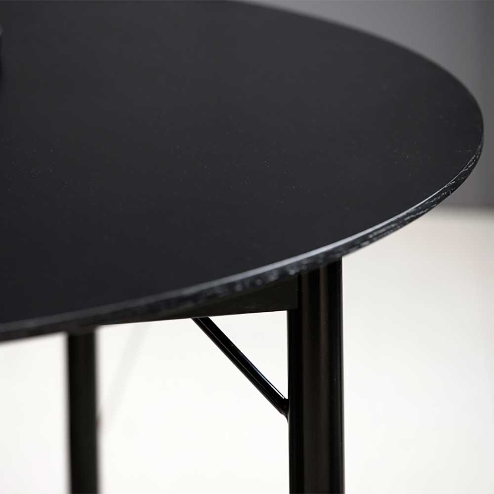 Schwarzer Tisch mit runder Platte - Rachel