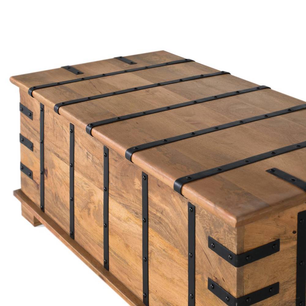 Truhen-Couchtisch mit hochklappbarer Tischplatte - Clipper